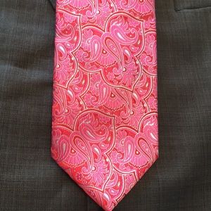 Barcelona Cravatte Pink/Red Paisley Print Tie